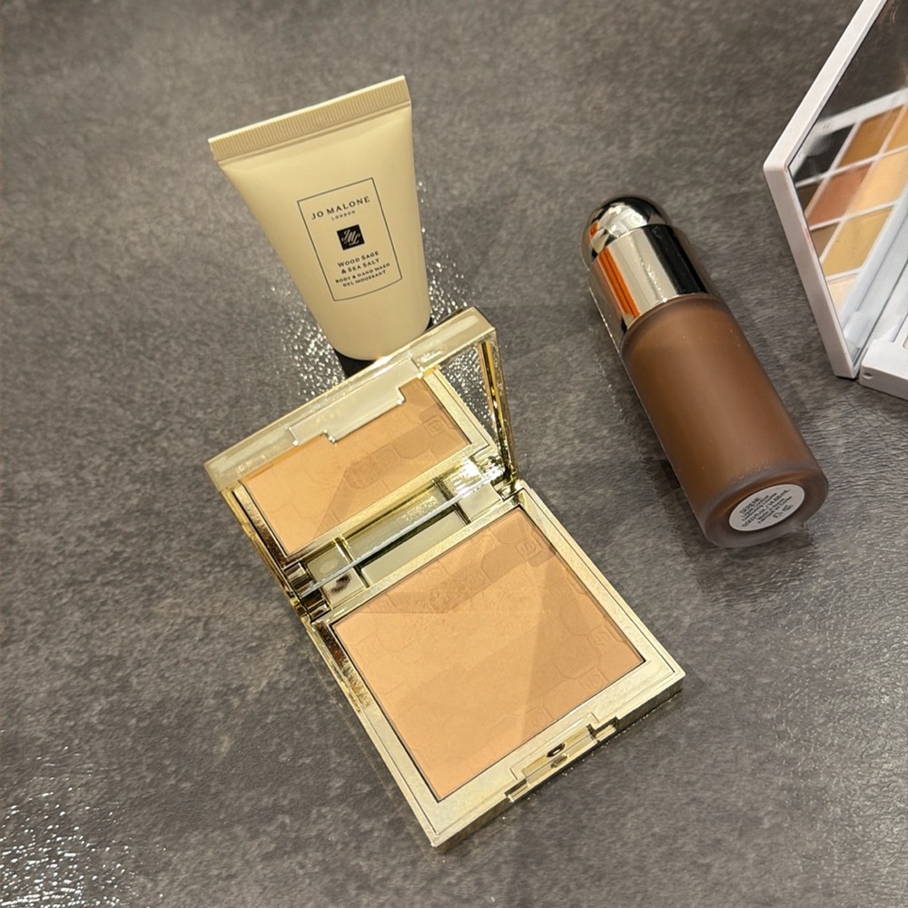 Mario eye palette rare beauty bronzer and Givenchy set powder